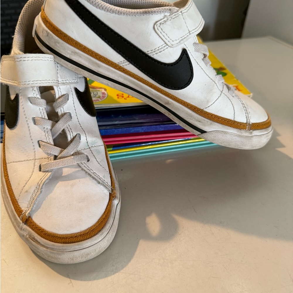 Nike Kids White and Brown Sneakers